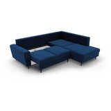 Cosmopolitan Design Plava baršunasti sklopiva/s prostorom za odlaganje kutna garnitura (s desnim kutom/u obliku slova L) Kyoto – | shoptok.hr