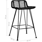  Barske stolice od ratana 2 kom crne | shoptok.hr