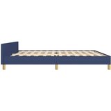  Posteljni okvir z vzglavjem moder 200x200 cm blago, (20904770) | Shoptok.si