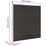 PANEL za ogradu WPC 175 x 186 cm crni | shoptok.hr
