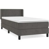 Box spring krevet s madracem tamnosivi 100x200 cm baršunasti | shoptok.hr