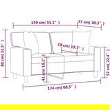 Kavč dvosed z okrasnimi blazinami vinsko rdeč 140 cm | Shoptok.si
