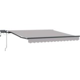 vidaXL Ročna retraktibilna tenda z LED svetlo sivo 300x250 cm, Nadomestno blago za tendo za okvir 3x2,5 m svetlo sivo | Shoptok.si