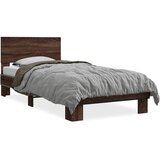 Furnova Posteljni okvir rjav hrast 90x200 cm inženirski les in kovina, (21938607) | Shoptok.si