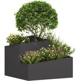  Vrtna saksija Crna 60 x 60 x 50 cm Čelična vrata | shoptok.hr