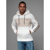 Ombre Men's cotton hoodie with contrasting elements - white | Shoptok.si