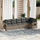  6-dijelni set vrtnih sofa od poliratana s jastucima sivi | shoptok.hr