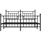  Metalni okvir kreveta uzglavlje i podnožje crni 183x213 cm | shoptok.hr