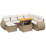 Maison Chic Seti vrtnega pohištva - Vrtna garnitura - Vrtni pohištvo set 8-delna z blazinami bež poli ratan, (21799102) | Shoptok.si