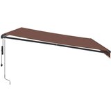 Tenda na automatsko uvlačenje s LED svjetlima smeđa 500x350 cm | Eponuda.com