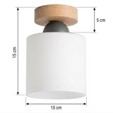Brilagi LED plafonsko svetlo RETRO GLASS 1xE27/60W/230V Ø 10 cm hrast/bela | Eponuda.com