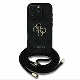 Guess PU 4G Metal Logo Crossbody Popruh Zadní Kryt pro iPhone 16 Pro Black Ovitek za telefon Vijolična | Shoptok.si