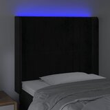  LED uzglavlje crno 83x16x118/128 cm baršunasto | shoptok.hr