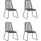  Vrtna garnitura - 5-dijelni vrtni blagovaonski set od PVC ratana crno-smeđi - Crna i smeđa Dužina stola 150 cm 4 | shoptok.hr