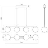  Redo 01-3156 - Luster na sajli BOWLING 4xE27/42W/230V, crne boje | Eponuda.com