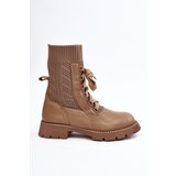 Boto Women's lace-up ankle boots with light beige sock Gentiana | ePonuda.com