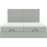 vidaXL Otomanski posteljni okvir z vzmetnicami siv 180x200cm žamet | Shoptok.si