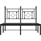 Metalni okvir za krevet s uzglavljem crni 120x200 cm | shoptok.hr