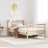 Maison Chic Posteljni okvir - Enojna postelja - Postelja za odrasle z vzglavjem 100x200 cm trdna borovina, (21693444) | Shoptok.si