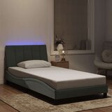 vidaXL Okvir kreveta s LED svjetlima svjetlosivi 100x200 cm baršunasti | shoptok.hr