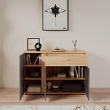 Modern Living Široka Komoda Caneva, Barva Hrasta, Antracit | Shoptok.si