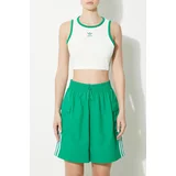 Adidas Kratke hlače 3S Cargo Shorts za žene, boja: zelena, s aplikacijom, visoki struk, JH1073