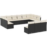  The Living Store Vrtna sedežna garnitura 13-delna z blazinami črn poli ratan - Vrtna Sedežna Garniture, (21449509) | Shoptok.si