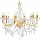  Luster s perlama zlatni 12 žarulja E14 | shoptok.hr