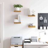  Stenska polica 4 pcs Bež 23 x 23,5 x 4 cm Konstruiran les, (5000200452) | Shoptok.si