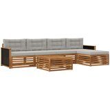  Set vanjskih sofa 6 pcs Prirodna i svjetlosiva 79 x 79 x 37 cm | Eponuda.com
