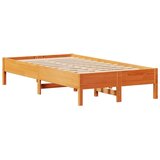 vidaXL Posteljni okvir z vzglavjem voščeno rjava 100x200 cm borovina, (21304013) | Shoptok.si