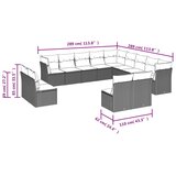  Vrtni set s jastucima, 13 dijelova, crni poliratan | shoptok.hr