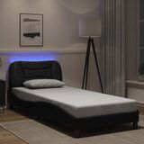 Maison Chic Posteljni okvir - Enojna postelja - Postelja za odrasle z LED lučkami črn 90x190 cm umetno usnje, (21695518) | Shoptok.si