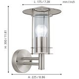Eglo lisio spoljna zidna lampa/1, e27, inox/staklo | Eponuda.com