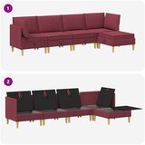  Set namještaja za dnevni boravak 5 pcs Vinska crvena Tkanina | shoptok.hr