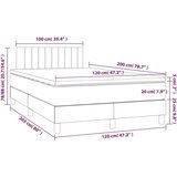  Krevet box spring s madracem LED smeđesivi 120 x 200 cm tkanina | shoptok.hr