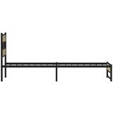 Metalni Kovinski posteljni okvir brez vzmetnice sonoma hrast 107x203 cm, (21610642) | Shoptok.si