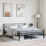 Furnova Posteljni okvir črn jeklen 160x200 cm, (21931595) Cene