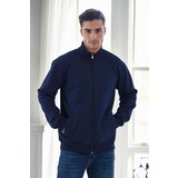 Dewberry 56777 Zippered Mens Cardigan-NAVY | Shoptok.si