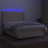  Krevet box spring s madracem LED krem 140x200 cm od tkanine | shoptok.hr