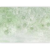  Foto tapeta - Flowery meadow - nature with field flowers lineart on green background 150x105 | shoptok.hr