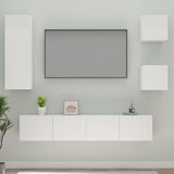  5-dijelni set TV ormarića sjajni bijeli konstruirano drvo | shoptok.hr