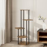 Kondela Kovinsko stojalo za rože, črna/rustikalni les, ADITE | Shoptok.si