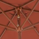 vidaXL Zunanji senčnik z lesenim drogom 270 cm terakota | Shoptok.si