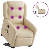 Maison Chic Električni masažni naslanjač - Relax naslanjač s funkcijo vstajanja krem, (22061787) | Shoptok.si