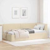 vidaXL Kutni okvir kreveta s uzglavljem Krema 90 x 200 cm tkanina Cijene