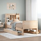 vidaXL Krevet s regalom za knjige bez madraca 75x190 cm borovina | shoptok.hr