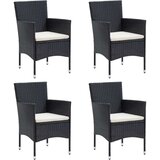  5-dijelni vrtni blagovaonski set s jastucima crni | shoptok.hr