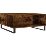 vidaXL Klubska mizica dimljeni hrast 80x80x36,5 cm inženirski les | Shoptok.si