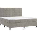  Box spring postelja z vzmetnico svetlo siva 180x200 cm žamet, (20846625) | Shoptok.si